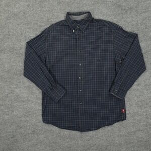 Chaps Ralph Lauren Shirt Mens Large Navy Button Down Long Sleeve Windowpane